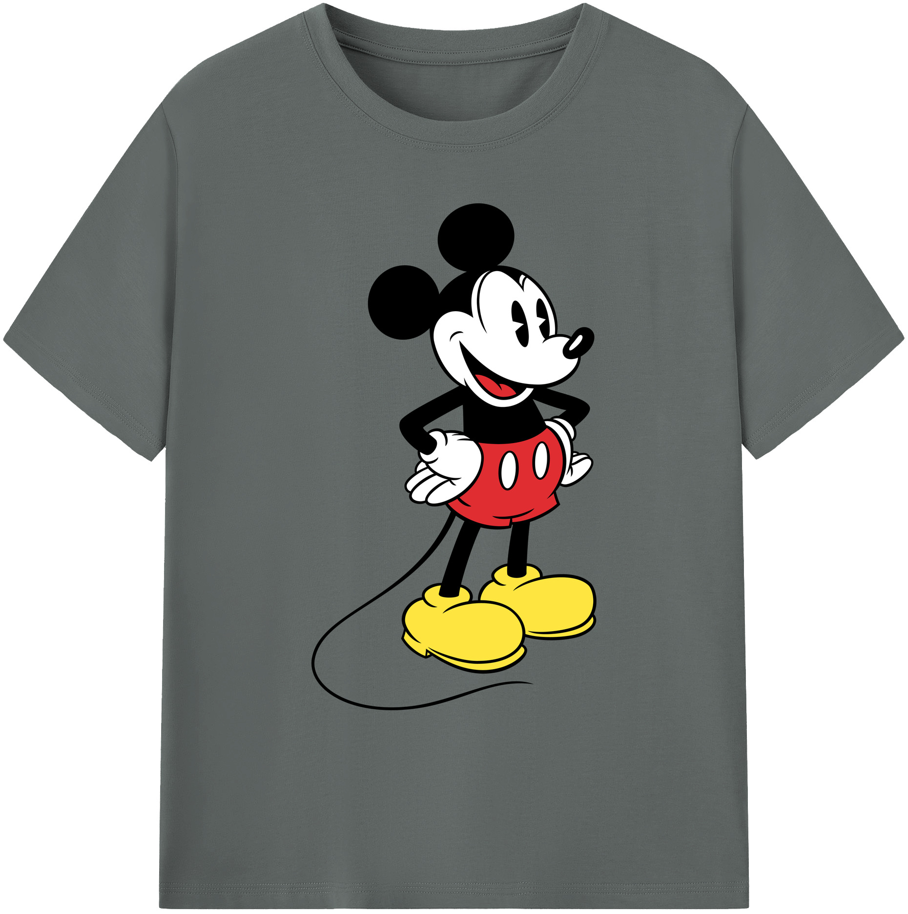 ミッキーマウス Mickey Mouse 綿100％ メンズ半袖Tシャツ｜肌触りやわらか＆通気性